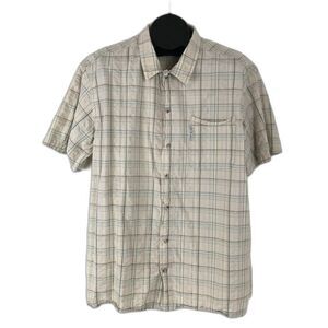 Columbia Short Sleeve Button Up Shirt Men's XL Plaid 100% Cotton Outdoor Casual